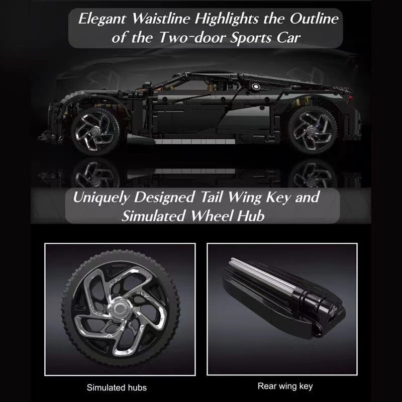 Mould King 13163 Bugatti La Voiture Noire