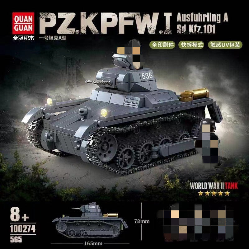 QUANGUAN 100274 PzKpfw I Ausfuhring A-Afobrick
