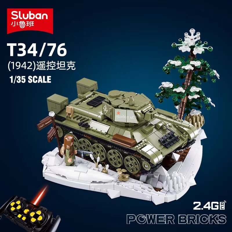 Sluban Klemmbausteine Carro armato sovietico T34-85 (497 parti Sluban Klemmbausteine Carro armato sovietico T34-85 (497 parti