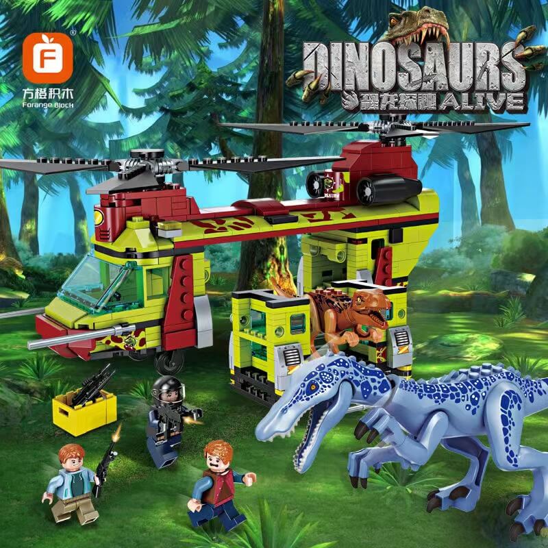 Forange BLOCK FC3722 Dinosaurs Alive Rescue Baryonyx 585pcs-Afobrick