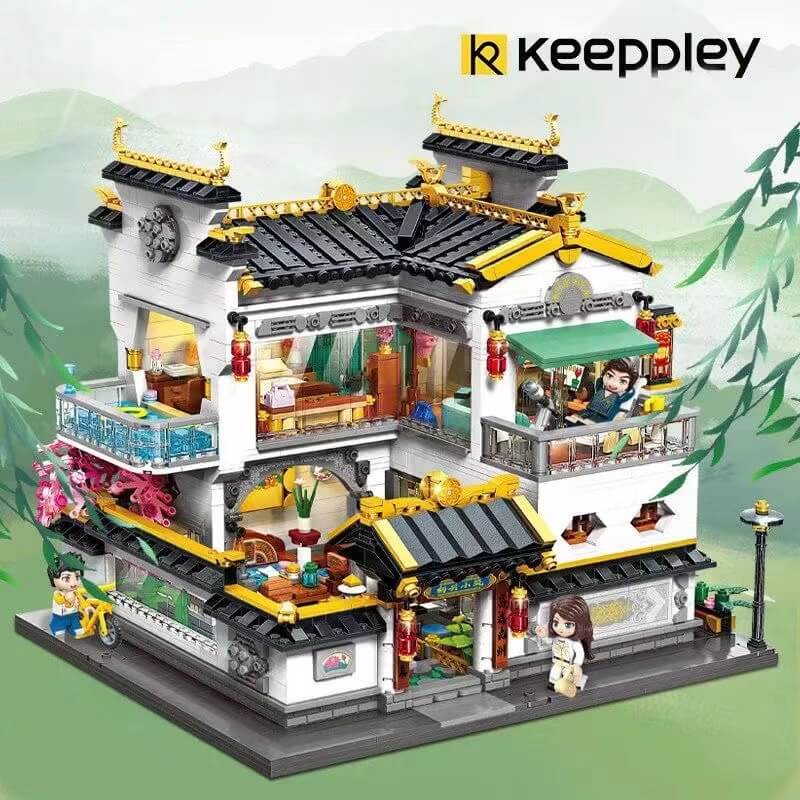Keeppley K18002 New Chinese Style Streetscape-Afobrick