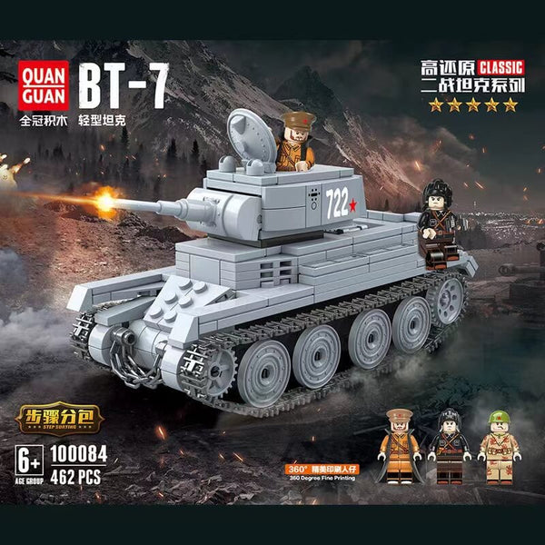 QUANGUAN Military WW2 100084 BT-7 Tank QUANGUAN