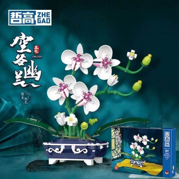 ZHEGAO 00388 Orchid Bonsai Mini Brick ZHEGAO