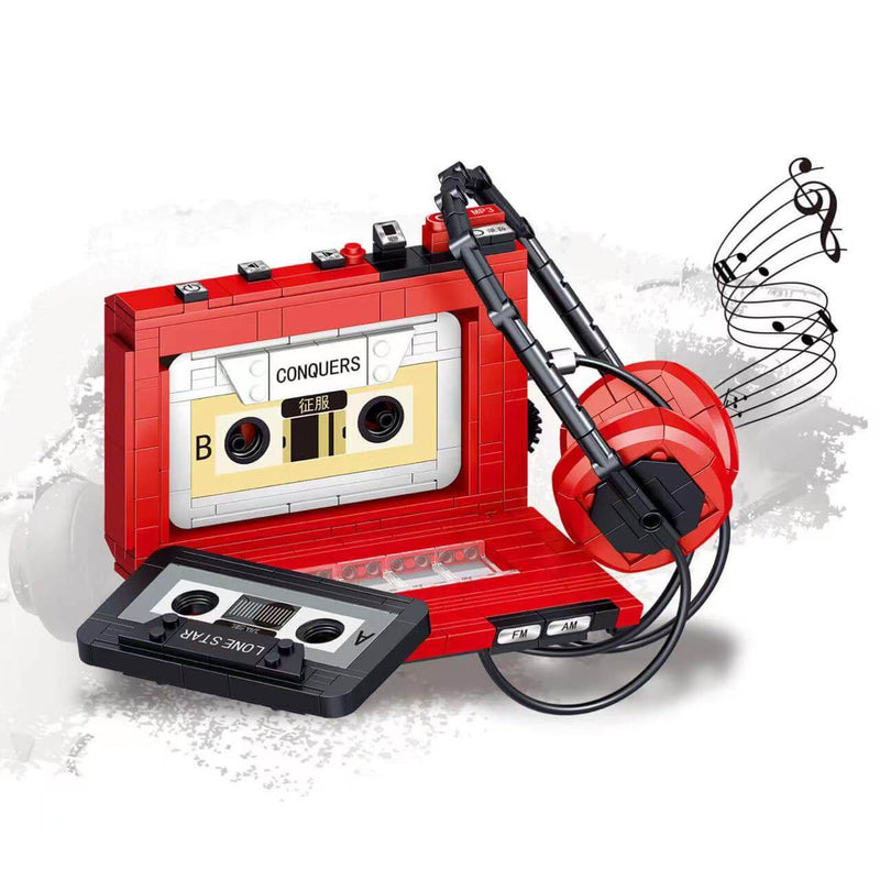 ZHEGAO 00989 Retro Classic Tape Recorder mini brick 457pcs ZHEGAO