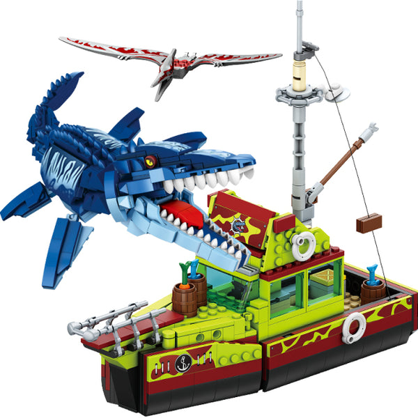 Forange block FC3724 Escape from the mouth of Mosasaurus 888pcs Forange