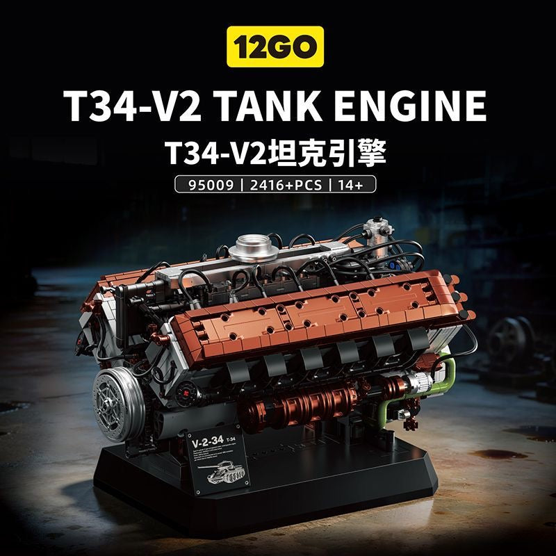 T34 Engine 12GO 95009 T34-V2 Tank Engine