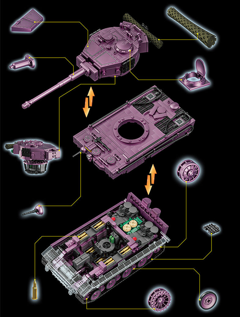 12GO 97009 Tiger heavy tank electroplating purple