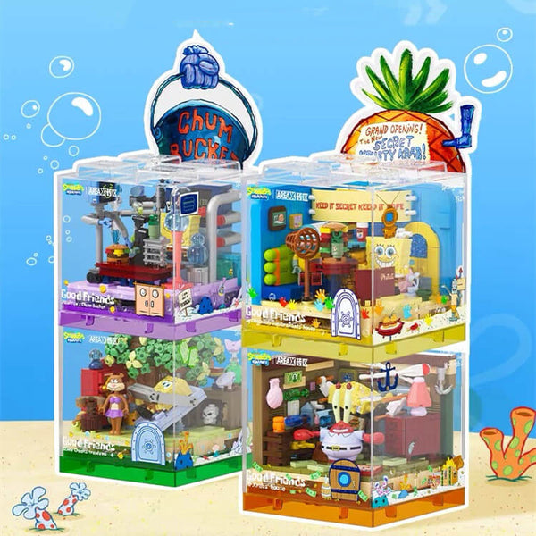 spongebob aquatic amigos booster box Area-X BOX SpongeBob SquarePants Good Friends 2.0-Afobrick
