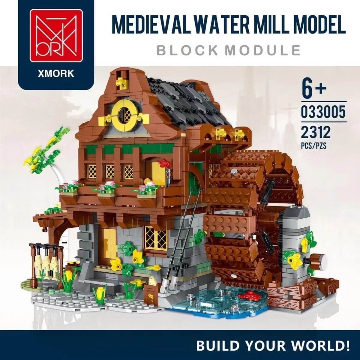 Watermill Model Kit Mork Model 033005 MEDIEVAL WATERMILL-Afobrick