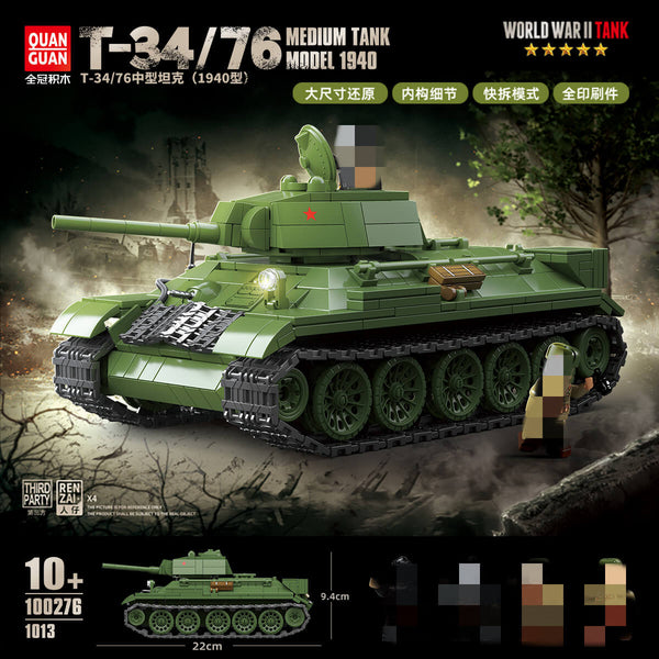 QUANGUAN 100276 T34/76 Medium Tank Model 1941-Afobrick