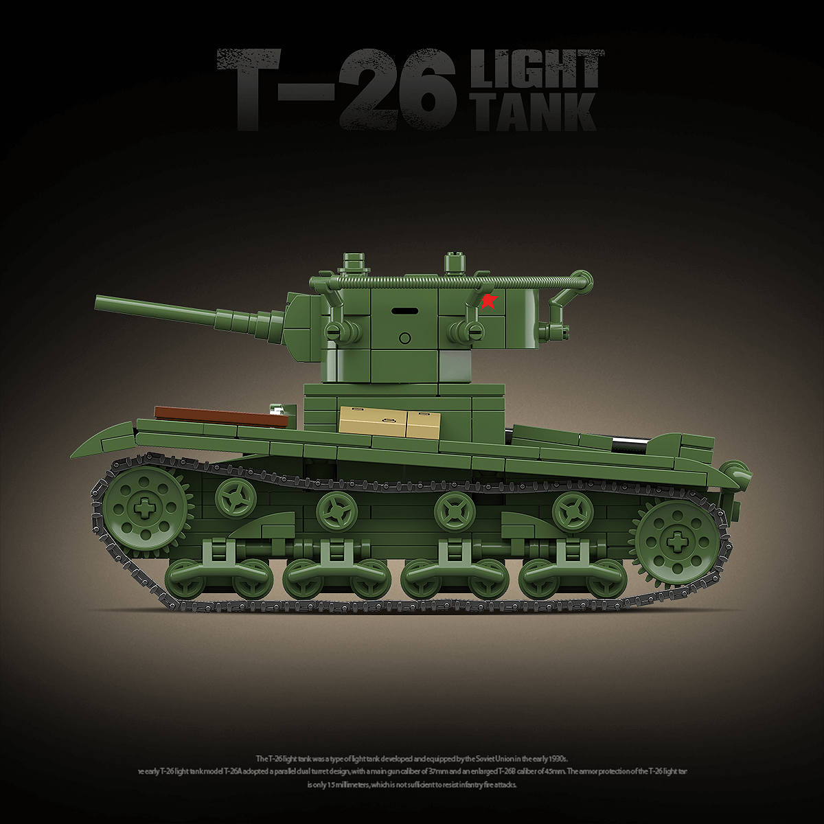 QUANGUAN 100292 T-26 Light Tank-Afobrick
