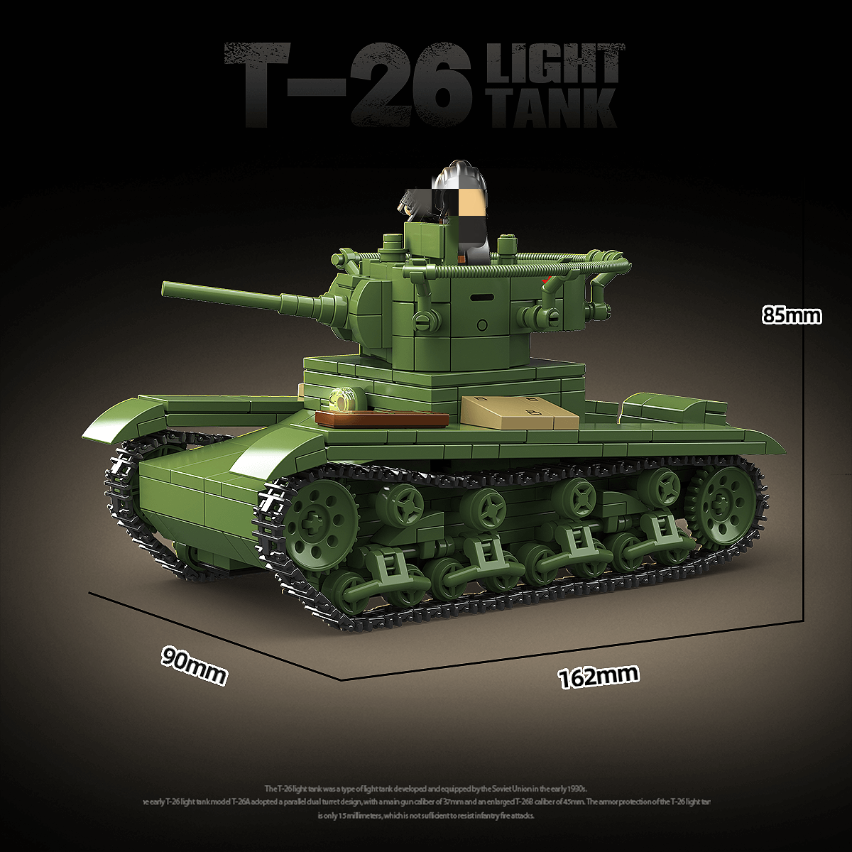 QUANGUAN 100292 T-26 Light Tank-Afobrick QUANGUAN 100292 T-26 Light Tank-Afobrick