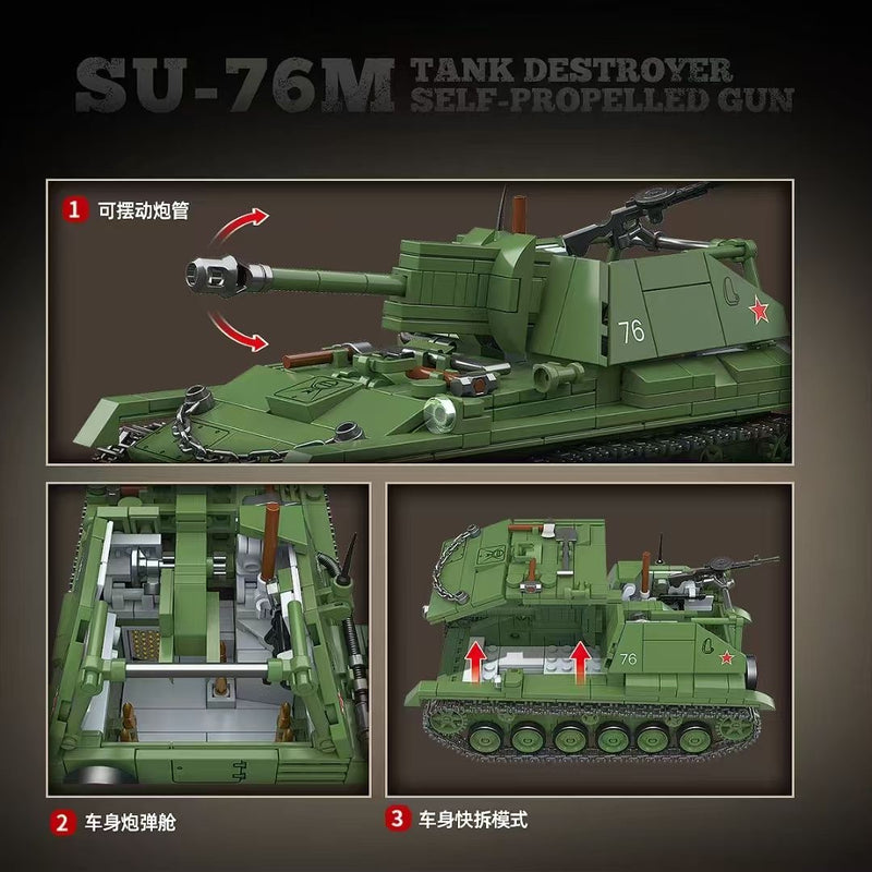 QUANGUAN 100296 SU-76m Tank Destroyer Self-propelled Gun