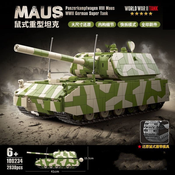 QUANGUAN Militar 100234 Panzerkampfwagen VIII Maus 2930pcs