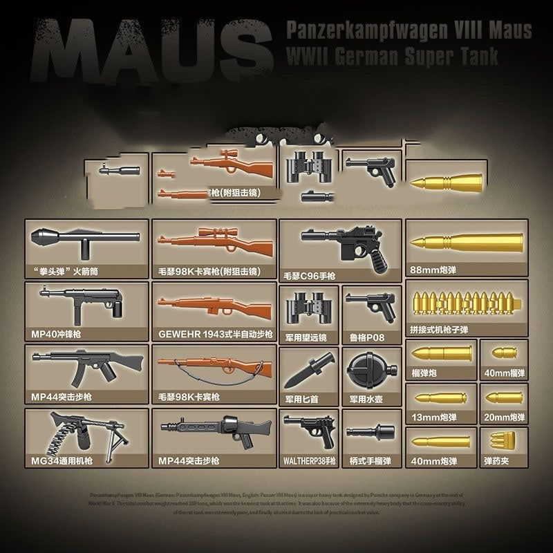 QUANGUAN Militar 100234 Panzerkampfwagen VIII Maus 2930pcs