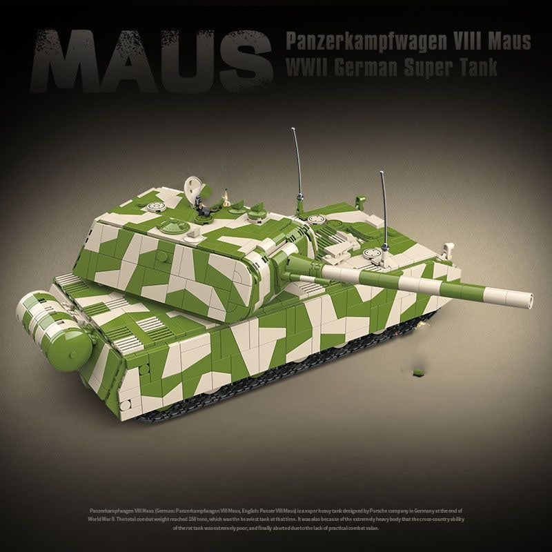 QUANGUAN Militar 100234 Panzerkampfwagen VIII Maus 2930pcs