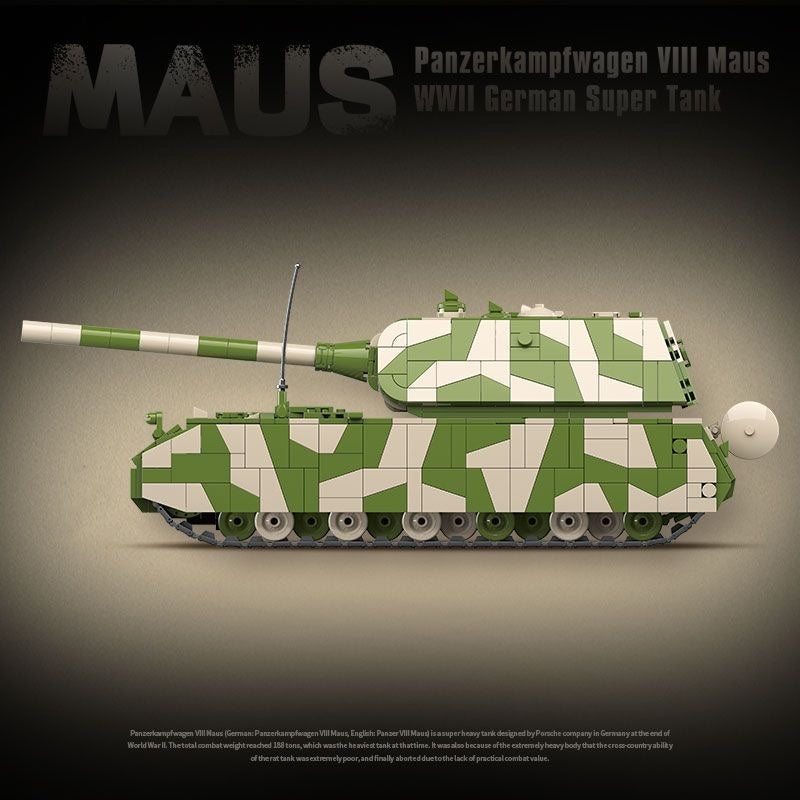 QUANGUAN Militar 100234 Panzerkampfwagen VIII Maus 2930pcs