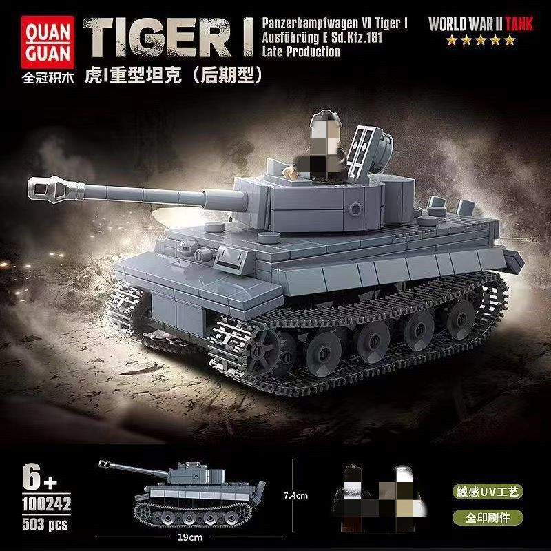 QUANGUAN Military 100242 Panzerkampfwagen VI Tiger I heavy tank Late ...