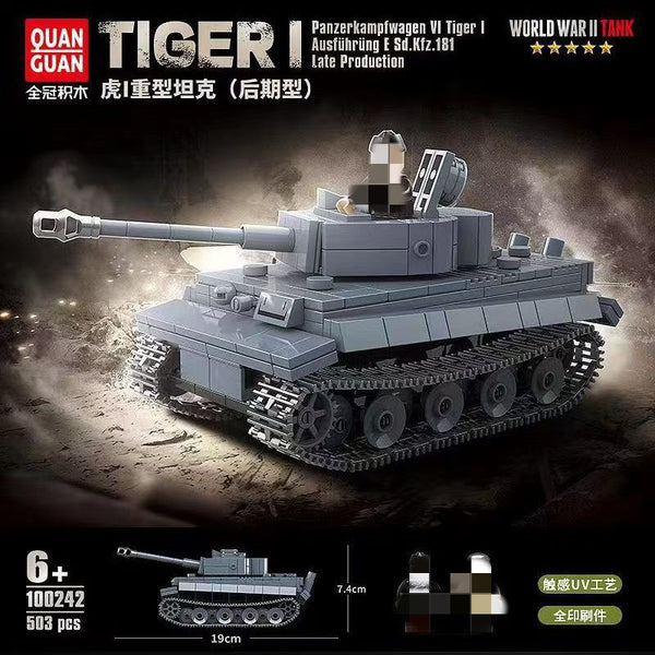 QUANGUAN Military 100242 Panzerkampfwagen VI Tiger I schwerer Panzer Späte Produktion