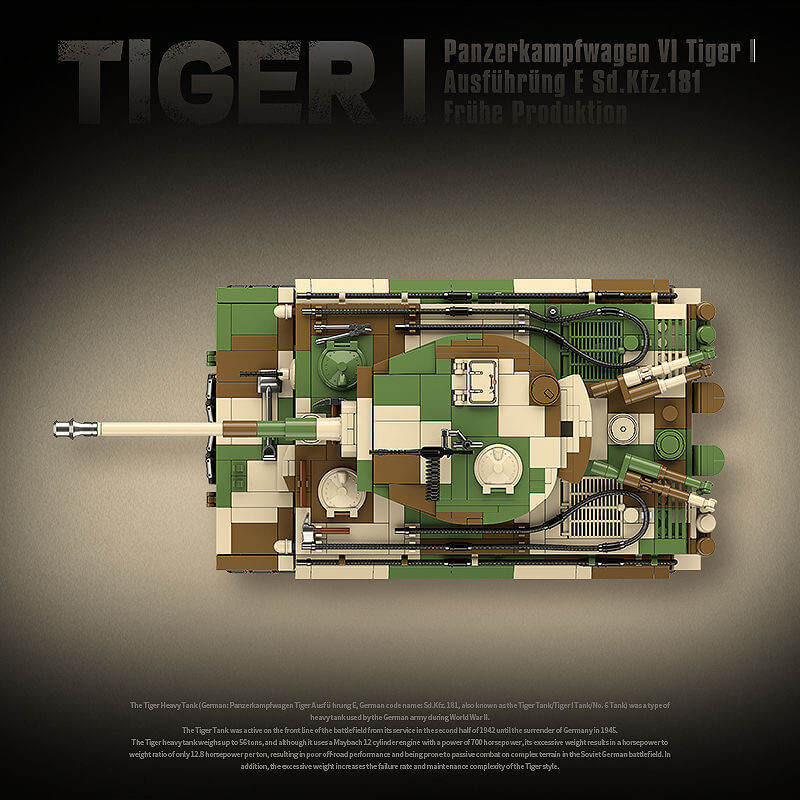 Quanguan 100244 Tiger I Heavy Tank Afobrick
