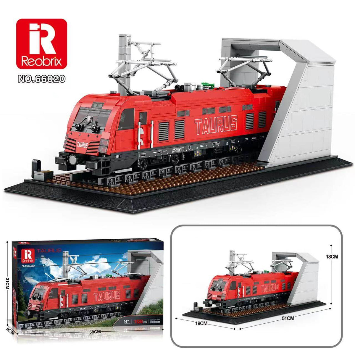REOBRIX 66020 Taurus European Electric Passenger Train-Afobrick