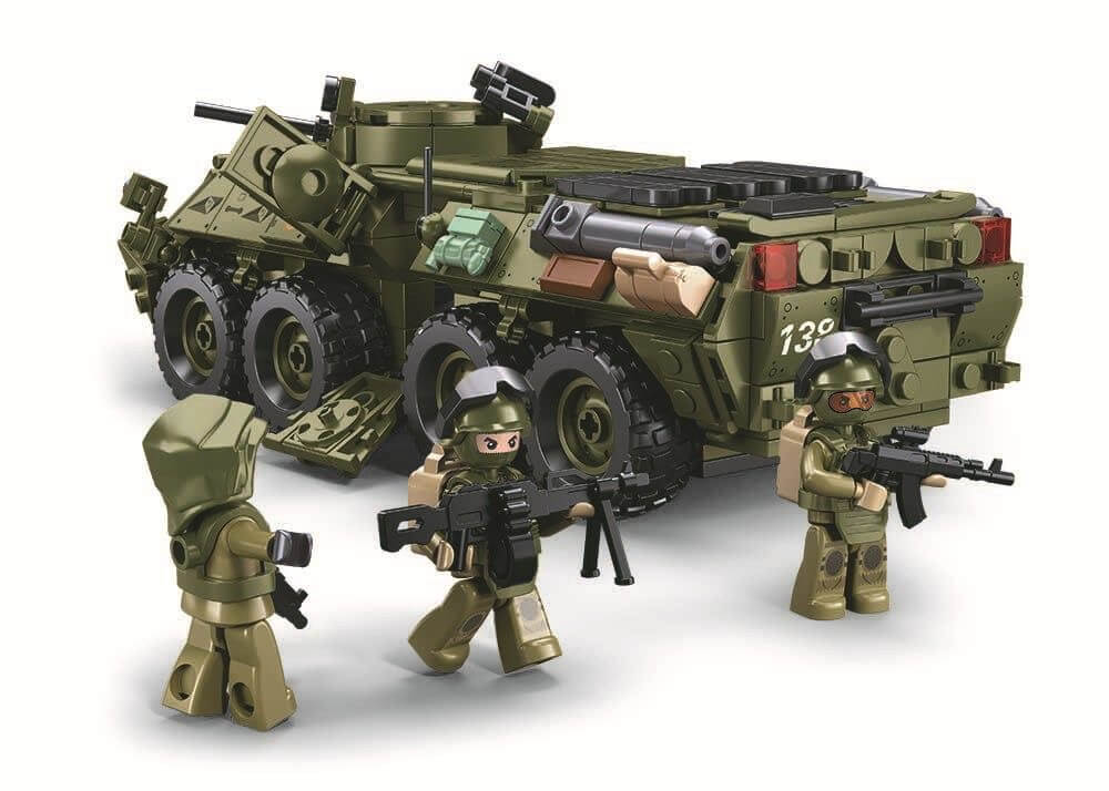 Set Costruzioni Sluban M38-B1251 Veicolo Da Combattimento BTR-80AS (2 In 1) 619 Pezzi, Età 8+