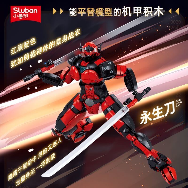 Sluban Deadpool and Wolverine Mecha