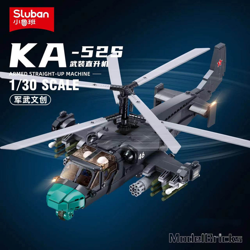 Sluban Military KA-52S  Armed Helicopter Afobrick