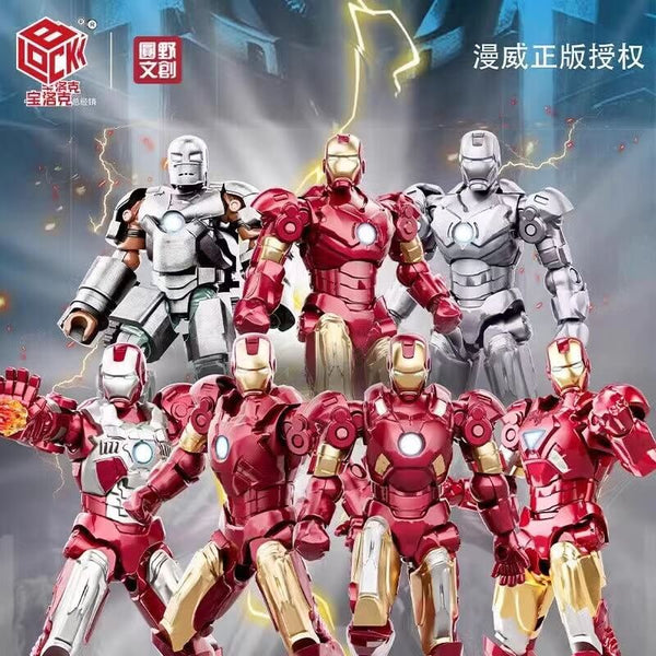 XJ BLOCK Iron Man 7cm Assembled Figures