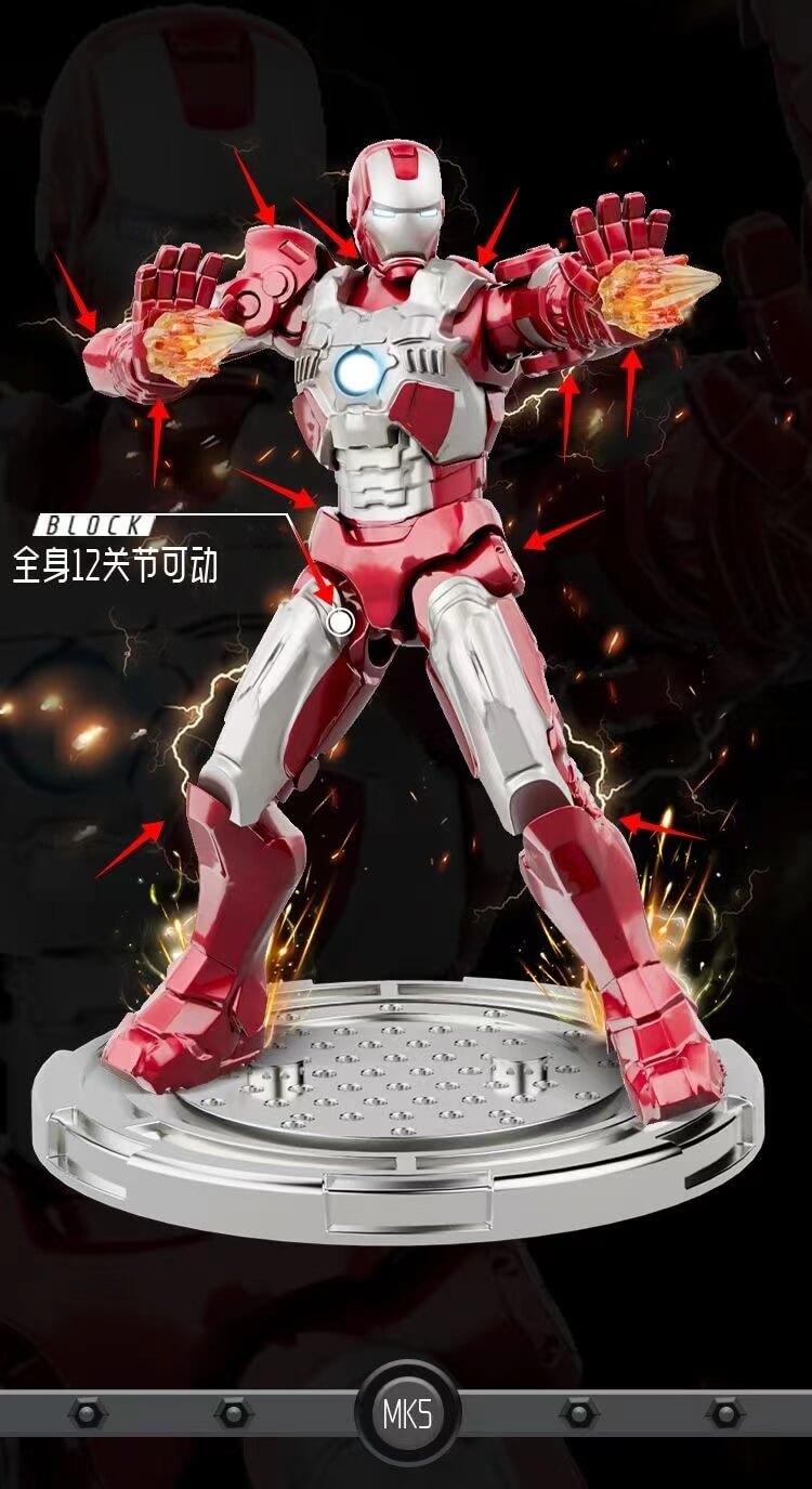 XJ BLOCK Iron Man 7cm Assembled Figures