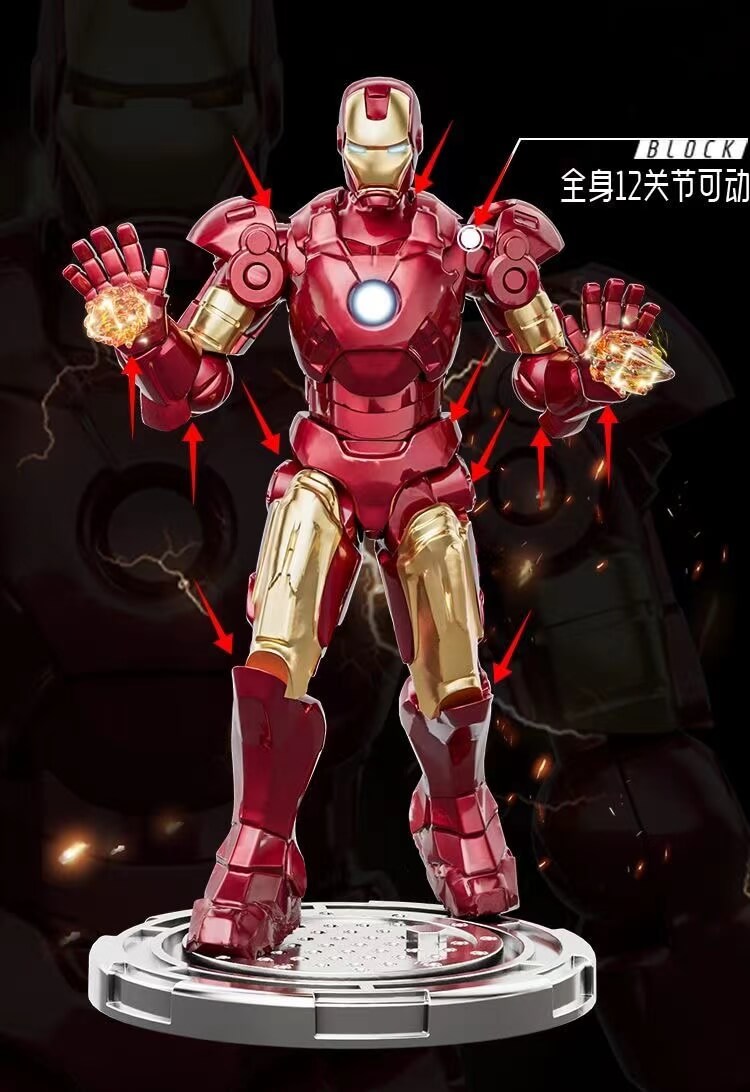 XJ BLOCK Iron Man 7cm Assembled Figures