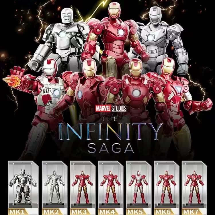 XJ BLOCK Iron Man 7cm Assembled Figures