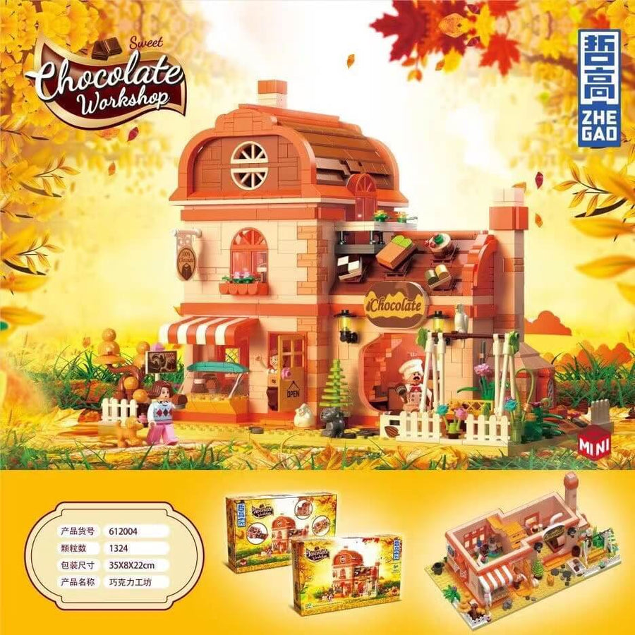 ZHEGAO 612004 Chocolate Workshop Mini Brick-Afobrick