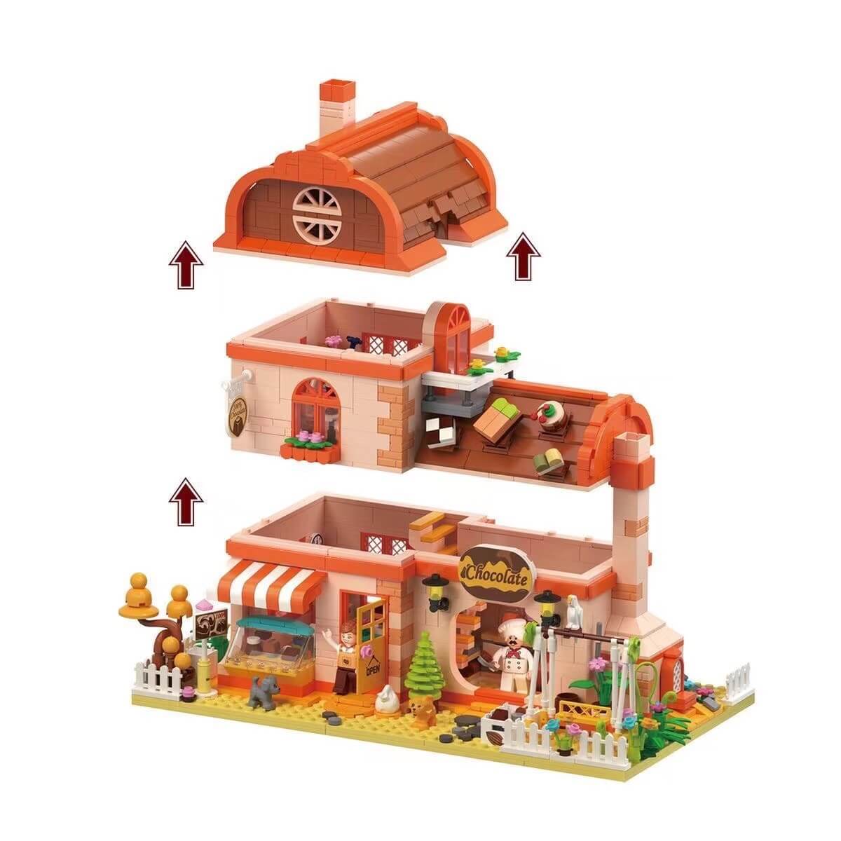 ZHEGAO 612004 Chocolate Workshop Mini Brick-Afobrick