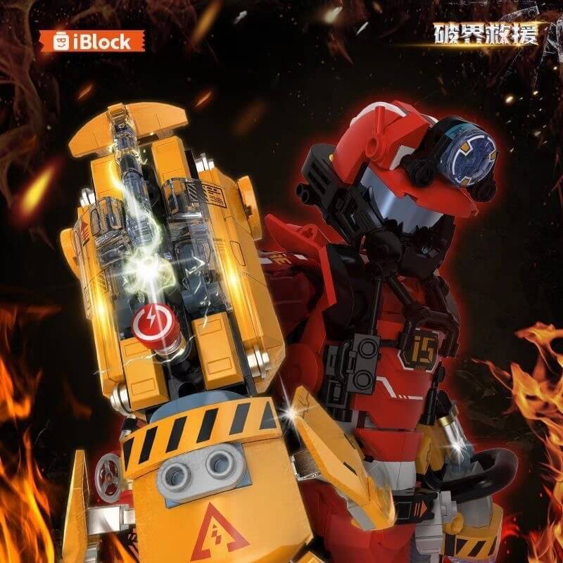 iBlock City Dream Heroes Mech Firefighter