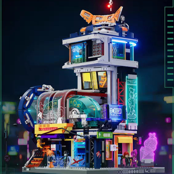 Lumibricks L9098 maglev train station