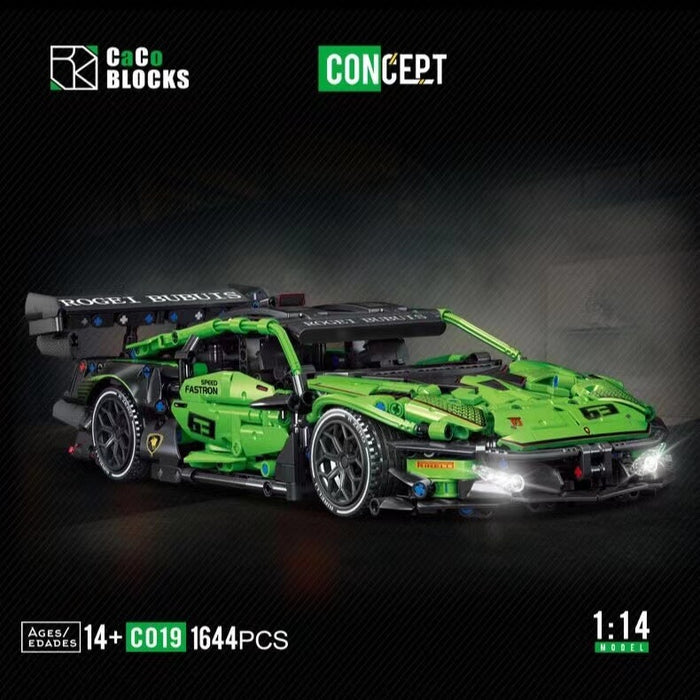 L.G.B HI TECH CARBON 9P CAGO カーゴ 美品 CACO BLOCK C019 Lamborghini green sports car 1:14-AFOBRICK