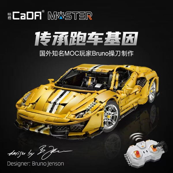 CADA C61057 Master jaune Ferrari 488 1:8 3229pcs-AFOBRICK