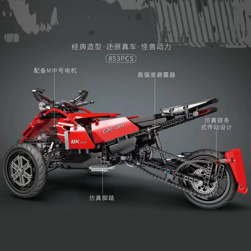 MOULD KING 23010 Bombardier Monster 3 Wheel Motorcycle 853pcs Mould King