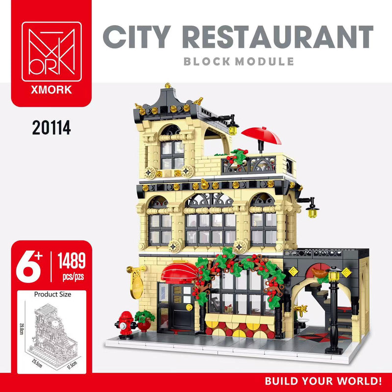 Mork Model 20114 City Restaurant Block Module Afobrick