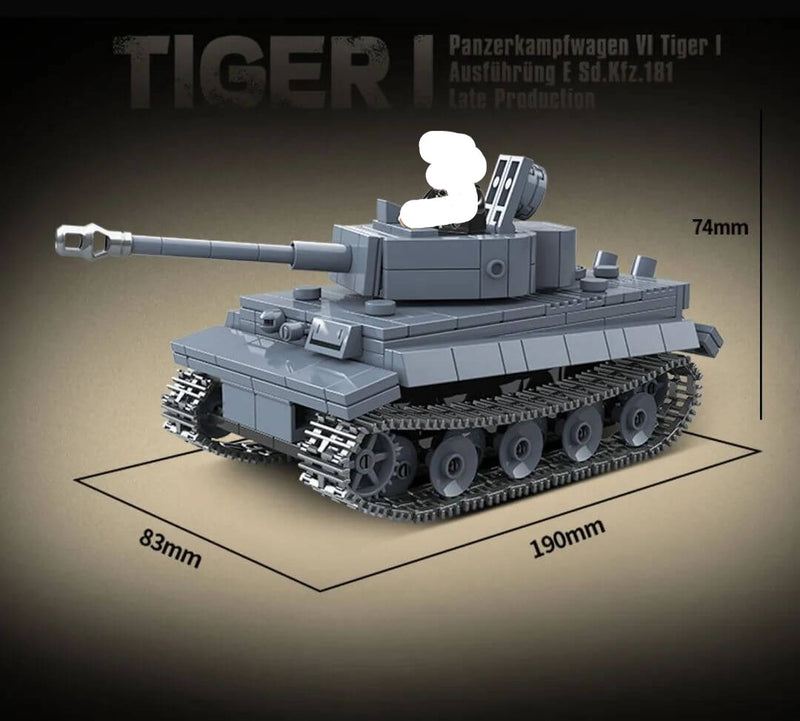 QUANGUAN Military 100242 Panzerkampfwagen VI Tiger I heavy tank Late Production QUANGUAN
