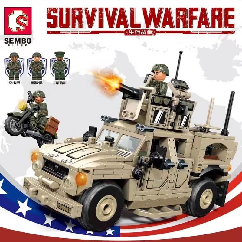 SEMBO 207122 M-ATV Anti-Mine Anti-Ambush All Terrain Vehicle-AFOBRICK