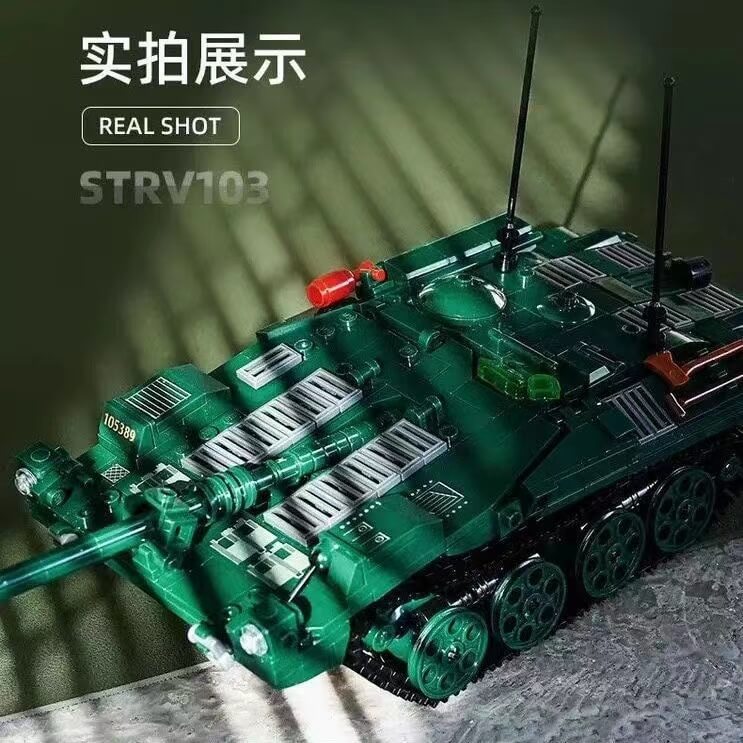 SLUBAN M38-B1010 ModelBricks-STRV103 Main Battle Tank 692PCS, Grün SLUBAN M38-B1010 ModelBricks-STRV103 Main Battle Tank 692PCS, Grün