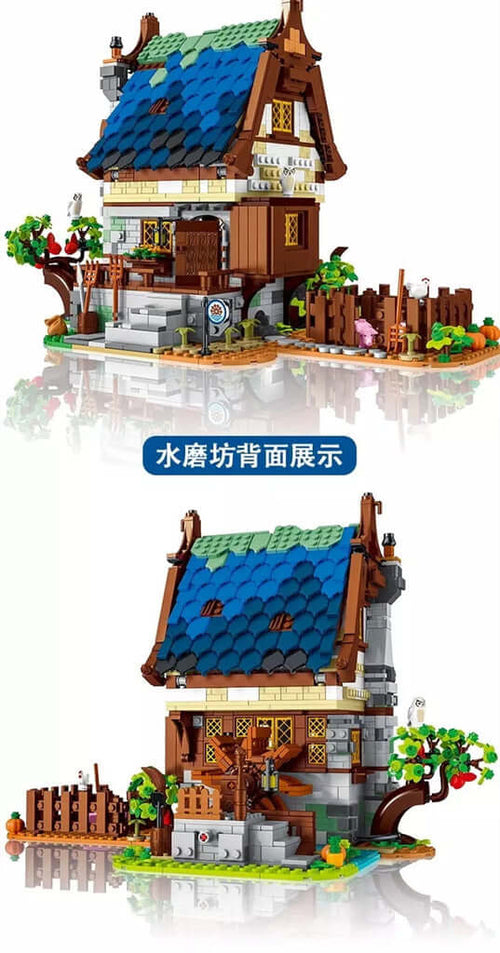 URGE 50104 Medieval Town Water Mill 2053pcs-Afobrick