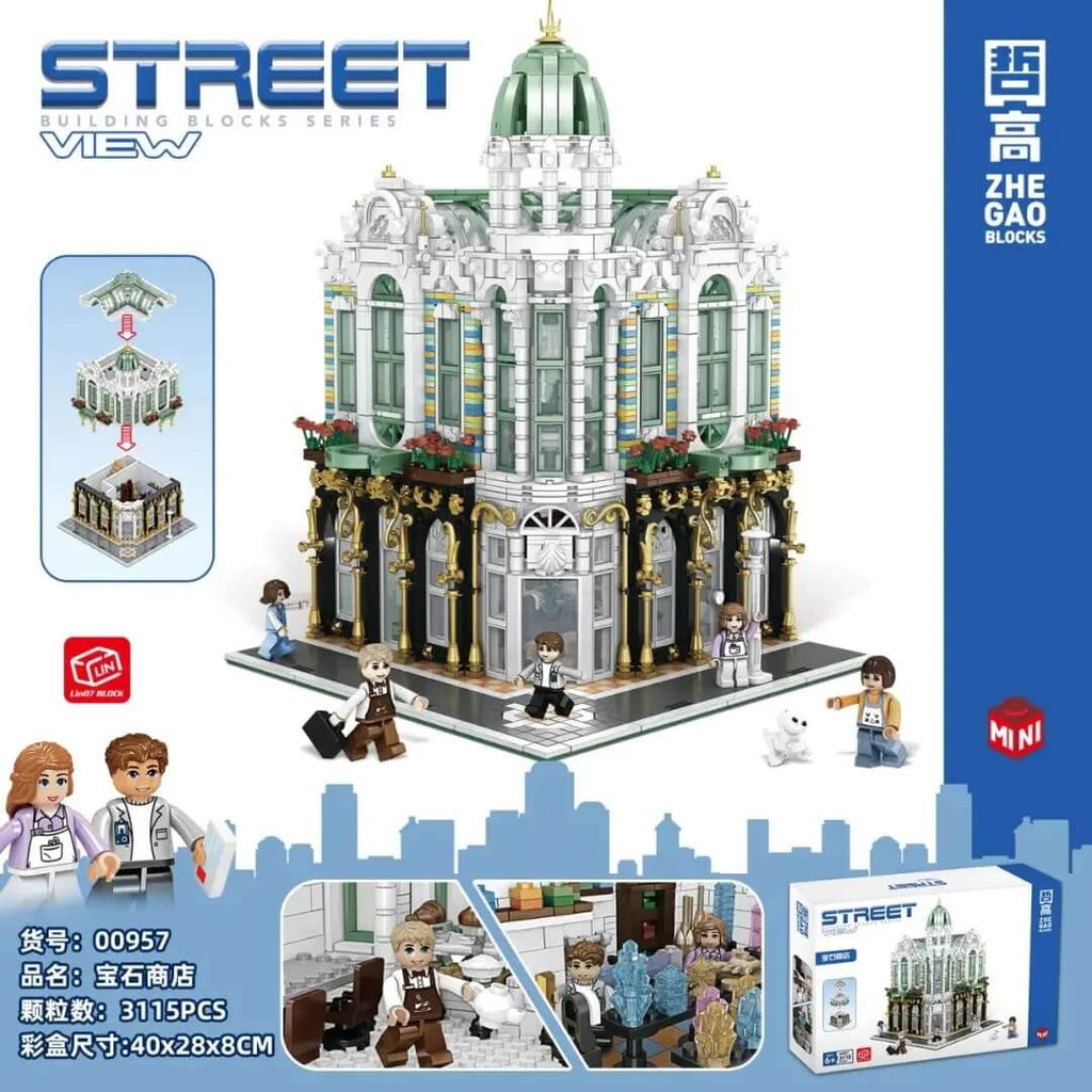 ZHEGAO 00957 Modular Minerals Shop Mini Brick 3115pcs-Afobrick