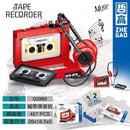 ZHEGAO 00989 Retro Classic Tape Recorder mini brick 457pcs ZHEGAO