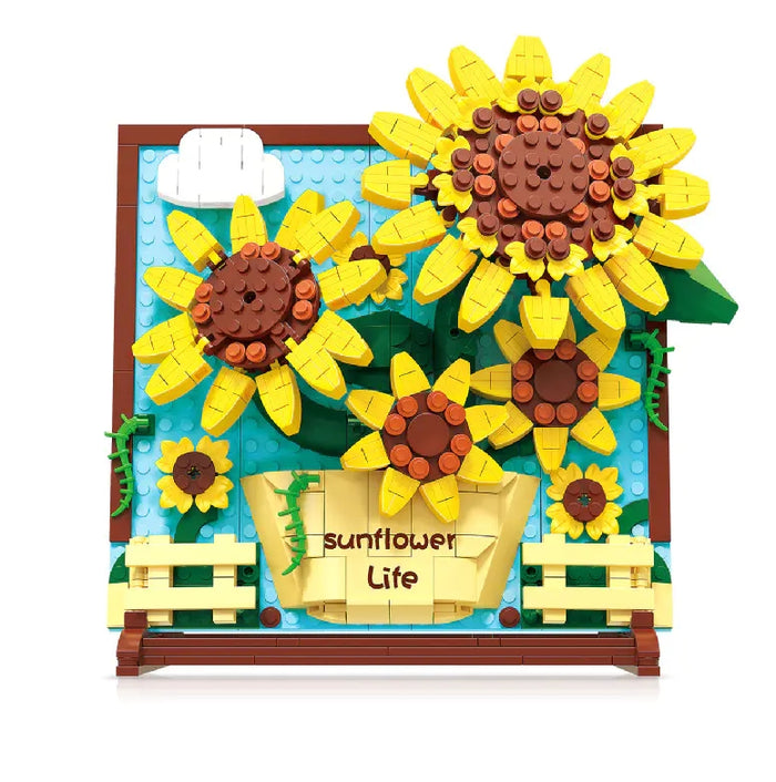 ZHEGAO DZ1013 Painting Sunflower Life Mini Brick-Afobrick