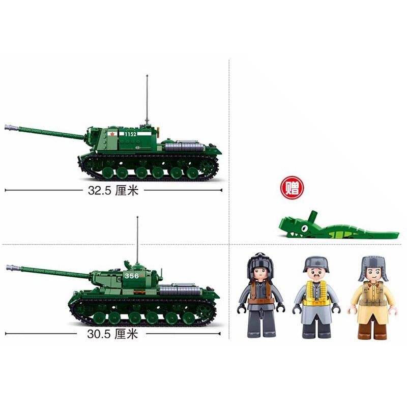 Sluban Military WW2 IS-2 Heavy Tank-AFOBRICK